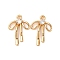 Brass Micro Pave Clear Cubic Zirconia Pendants, Cadmium Free & Nickel Free & Lead Free, Bowknot, Real 18K Gold Plated, 18x12x3mm, Hole: 1.4mm