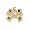Brass Micro Pave Cubic Zirconia Pendants, Bowknot, Rack Plating, Long-Lasting Plated, Lead Free & Cadmium Free, Real 18K Gold Plated, Clear, 16x21x3.5mm, Hole: 4x3mm