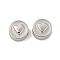Tarnish Resistant 304 Stainless Steel Beads, Flat Round with Heart, Stainless Steel Color, 8x3.5mm, Hole: 2mm