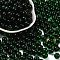 Transparent Colours Glass Seed Beads, Round, Dark Green, 8x7.5mm, Hole: 1.6mm, about 681pcs/pound