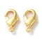 Rack Plating Brass Lobster Claw Clasps, Long-Lasting Plated, Lead Free & Cadmium Free, Golden, 10x5.5x2mm, Hole: 1mm