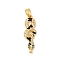Brass Micro Pave Cubic Zirconia Pendants, with Enamel, Snake, 27x8.5x3mm, Hole: 5x3mm