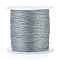 Polyester Braided Metallic Thread, for DIY Braided Bracelets Making and Embroidery, Gray, 0.4mm, 6-Ply, about 54.68 yards(50m)/roll