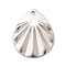 304 Stainless Steel Pendants, Stainless Steel Color, Anti-Tarnish, Teardrop, 21.5x17x1mm, Hole: 1.2mm