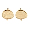 304 Stainless Steel Cabochon Connector Settings, Ion Plating(IP), Oval, Real 18K Gold Plated, Tray: 12.5x16.5mm, 19x17.5x2mm, Hole: 1.4mm