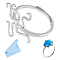 1Pc Adjustable 925 Silver Ring Adjustable Ring Findings, Prong Ring Settings, 1Pc Suede Fabric Square Silver Polishing Cloth, Silver, Pattern: 23x23mm, Inner Diameter: 19mm