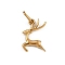 304 Stainless Steel Pendants, with Jump Ring, Ion Plating(IP), Deer Charm, Real 18K Gold Plated, 16x11x2mm, Hole: 2.5x4.2mm