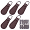 GORGECRAFT 20PCS Leather Zipper Pull Zipper Mend Pull Tab Repair with Gunmetal Alloy Linking Ring for Boot Jacket Bag Purse Replacement and Production