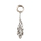 304 Stainless Steel Macrame Pouch Empty Stone Holder Pendant Decoration, with Alloy Spring Ring Clasps, Stainless Steel Color, 90mm