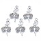 Alloy Pendants, with Crystal Rhinestone, Cadmium Free & Lead Free, Dancer, Platinum, 22x12x3mm, Hole: 1.6mm
