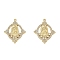 Alloy Rhinestone Pendants, Oval with Virgin Mary, Rack Plating, Golden, 32.5x27x2.5mm, Hole: 1.5mm
