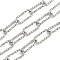 304 Stainless Steel Paperclip Chains, Unwelded, Stainless Steel Color, 17x7.5x1.5mm
