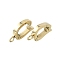304 Stainless Steel Fold Over Clasps, Ion Plating(IP), Real 14K Gold Plated, 14.5x8x2mm, Hole: 1.8mm