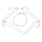 PVD Vacuum Plating 304 Stainless Steel Link Chain Bracelets, with Enamel, Golden, Mixed Color, 7-1/4 inch(18.5cm)