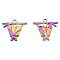 Ion Plating(IP) 201 Stainless Steel Pendants, Bat, Rainbow Color, 23x25x2.5mm, Hole: 2.5mm
