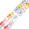 Transparent Glass Beads, with Glitter Powder, Star, Colorful, 7.5~8x8.3x4mm, Hole: 0.7~1mm, about 50pcs/strand, 14.72~14.92 inch(37.4~37.9cm)