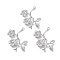 Non-Tarnish 304 Stainless Steel Pendants, Laser Cut, Plum Blossom Branch, Stainless Steel Color, 29x23x2mm, Hole: 1.5mm