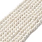 Electroplated Shell Pearl Beads Strands, Round, White, 5mm, Hole: 0.7mm, about 79pcs/strand, 15.55''(39.5cm)