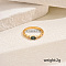 Brass Micro Pave Cubic Zirconia Finger Rings for Women, Golden, Horse Eye