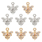 BENECREAT 8Pcs 14K Gold Platinum Plated Bee Charms, Brass Micro Pave Clear Cubic Zirconia Pendant for Jewelry Making Bracelet Necklace Making DIY Accessories