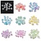 Iridescent Acrylic Bead Caps, AB Color Plated, 5-Petal Flower, Mixed Color, 12.5x12.5x6.5mm, Hole: 1.5mm