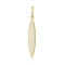 Brass Micro Pave Cubic Zirconia Pendants, Horse Eye, Lead Free & Cadmium Free, Long-Lasting Plated, Real 18K Gold Plated, 46x8x3mm, Hole: 8.5x2.5mm