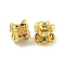 Brass Cubic Zirconia Spacer Beads, Long-Lasting Plated, Lead Free & Cadmium Free, Rondelle, Real 18K Gold Plated, 6x4.8mm, Hole: 1.5mm
