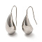 Non-Tarnish 304 Stainless Steel Teardrop Dangle Earrings for Women, Stainless Steel Color, 29.5mm, Pin: 0.7mm