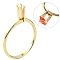 Zinc Alloy Cuff Ring Findings, Spring Type Ring Stone Holder, Ring Settings for Rhinestone, Golden, Inner Diameter: 18.5~19mm, Support: 10x4mm
