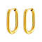 Stylish Stainless Steel Oval Hoop Earrings, Golden