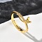 Brass Micro Pave Cubic Zirconia Finger Rings, Butterfly, Long-Lasting Plated, Rack Plating, Lead Free & Cadmium Free, Real 18K Gold Plated, 7.5mm, Inner Diameter: 18mm