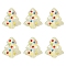 6Pcs Handmade Bumpy Glass Beads Strands, Hand Drawn Beads, Dyed & Heated, with Enamel, Christmas Trees, Yellow, 16x14.5x7mm, Hole: 1.2mm