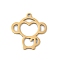 201 Stainless Steel Pendants, Monkey Charms, Real 18K Gold Plated, 18x16.5x1mm, Hole: 1.4mm