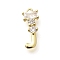 Brass Micro Pave Cubic Zirconia Pendants, LetterA-Z Charms, Golden, Letter J, 16x6x2.5mm, Hole: 1mm