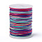 Segment Dyed Polyester Thread, Braided Cord, Colorful, 0.8mm, about 10.93 yards(10m)/roll