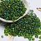 Glass Seed Beads, Transparent Inside Colours Rainbow, Peanut Shape, Green, 6x3x3mm, Hole: 1.2mm, about 4000pcs/pound