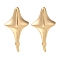 Brass Stud Earring Findings, Cadmium Free & Nickel Free & Lead Free, with Loop, Star, Real 18K Gold Plated, 18x9mm, Hole: 1mm, Pin: 1mm