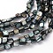 Erose Shell Beads Strands, Dyed, Gray, about 8~17.5mm long, 5~8mm wide, about 40pcs/strand, hole: about 1mm, 16 inch