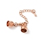 Brass Chain Extender, with Cord Ends and Lobster Claw Clasps, Rose Gold, 33mm, Hole: 4.5mm, Cord End: 6x9mm