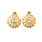 304 Stainless Steel Pendants, with Rhinestone, Flower Charms, Crystal, 11x9x3mm, Hole: 1.5mm
