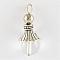 Natural Quartz Crystal Pendants, Rock Crystal Pendants, with Alloy Findings, Antique Silver, Snowcone, 29.5x12.5mm, Hole: 2.5mm
