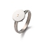 Adjustable 304 Stainless Steel Finger Rings Components, Plain Pad Ring Base Findings, Flat Round, Stainless Steel Color, Tray: 10mm, 3mm, Inner Diameter: 17mm