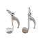 Brass Pendants, Musical Note Charms, Rack Plating, Lead Free & Cadmium Free, Long-Lasting Plated, with Jump Ring, Platinum, 13x8x1mm, Hole: 3mm