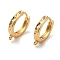 Brass Earring Findings, Ring, Real 18K Gold Plated, 15x2.5mm, Hole: 1mm, Pin: 1mm