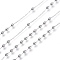 Tarnish Resistant 304 Stainless Steel Cable Chains, with Round Beads, Soldered, with Spool, Stainless Steel Color, Link: 1.2mm, Beads: 3mm, about 32.8 Feet(10m)/roll