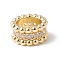 Eco-Friendly Rack Plating Brass Micro Pave Cubic Zirconia Beads, Large Hole Beads, Long-Lasting Plated, Lead Free & Cadmium Free, Column, Real 18K Gold Plated, 11x5.5mm, Hole: 7mm