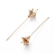 Brass Flower Shape Head Pins, Cadmium Free & Nickel Free & Lead Free, Real 18K Gold Plated, 56.2x11.5mm, Pin: 0.8mm