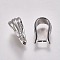 Platinum Plated Brass Ice Pick Pinch Bails, about 7mm wide, 13mm long