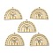 Brass Pendants, DIY Accessories, for Bracelets, Earrings, Necklaces, Half Round with Star, Hollow, Raw(Unplated), 22.5x30x0.7mm, Hole: 1.4mm