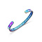 Stainless Steel Cuff Bangle for Women, Arrow with Word Pattern, Rainbow Color, Inner Diameter: 2-1/2 inch(6.4cm)
